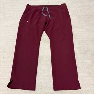Figs Kade Cargo Scrub Pants Burgundy T21004 Medical Women's Size XXL